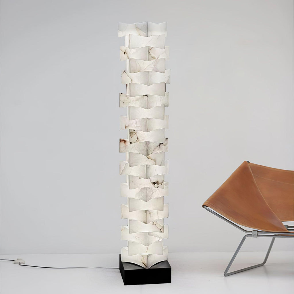 Stacked Alabaster Squares Floor Lamp product view