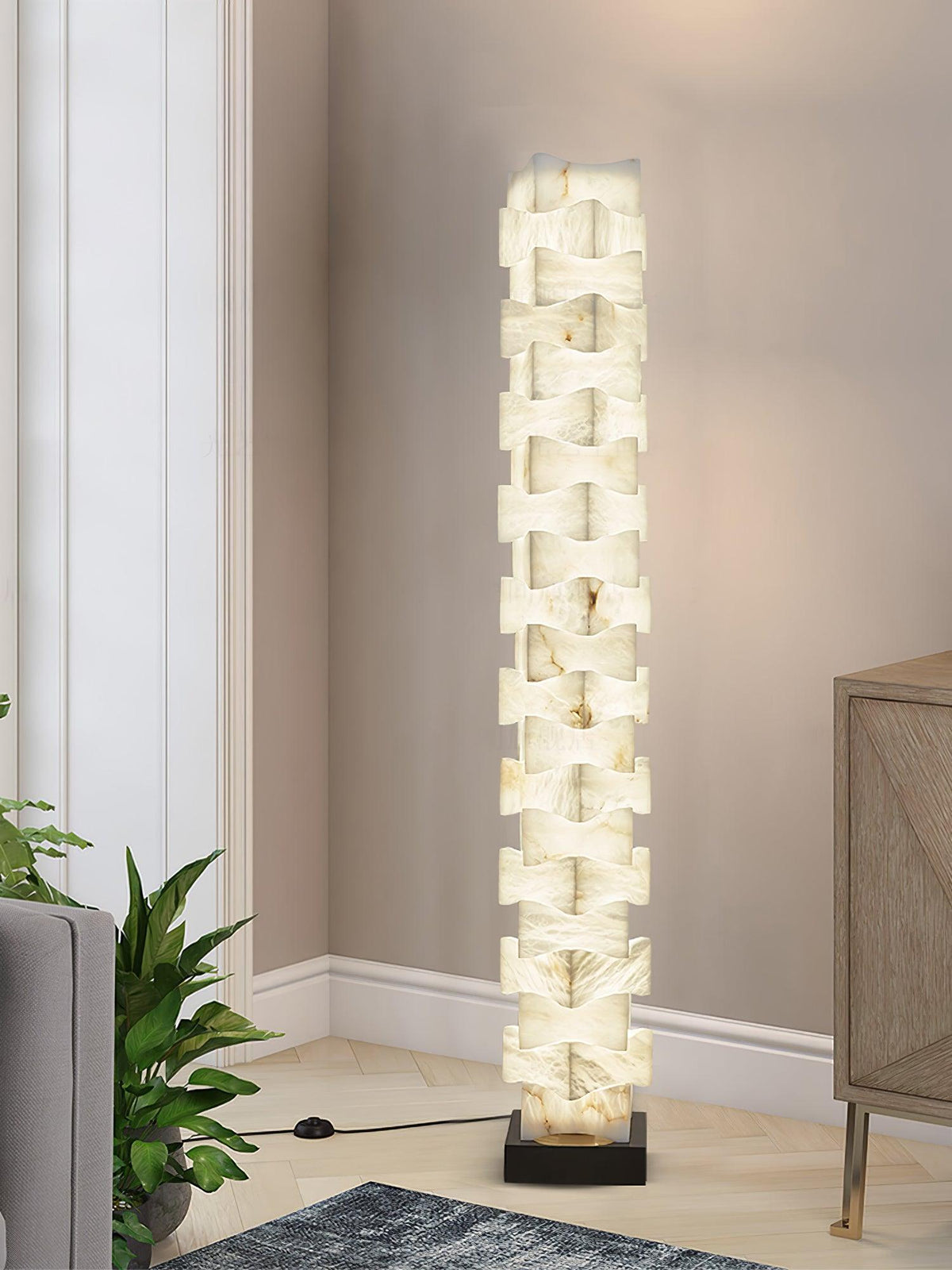 Stacked Alabaster Squares Floor Lamp product view