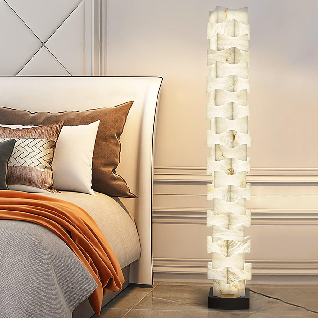Stacked Alabaster Squares Floor Lamp product view