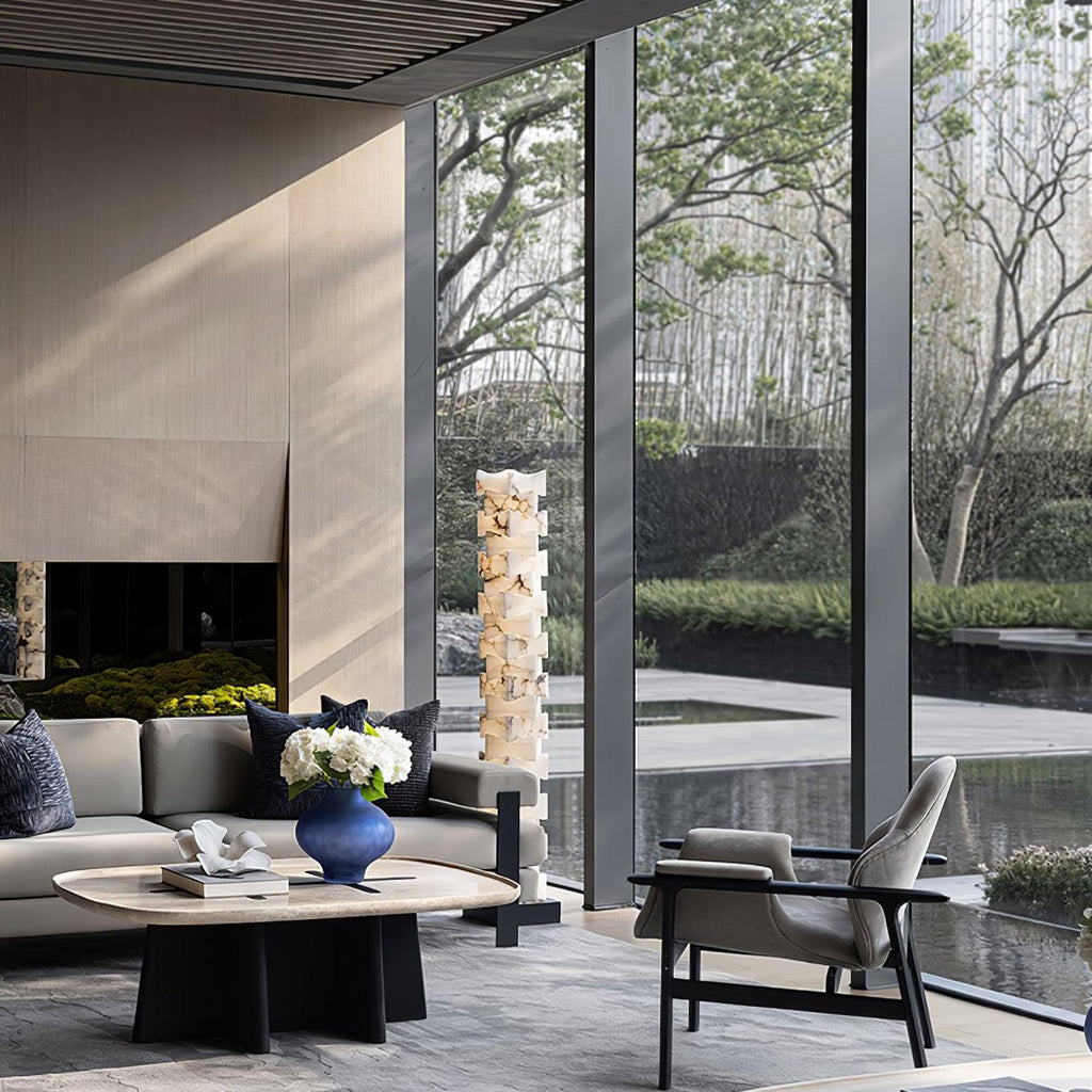 Stacked Alabaster Squares Floor Lamp product view