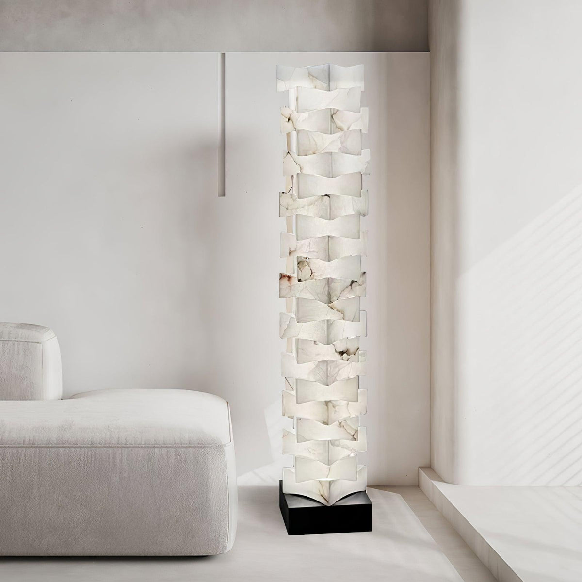 Stacked Alabaster Squares Floor Lamp product view