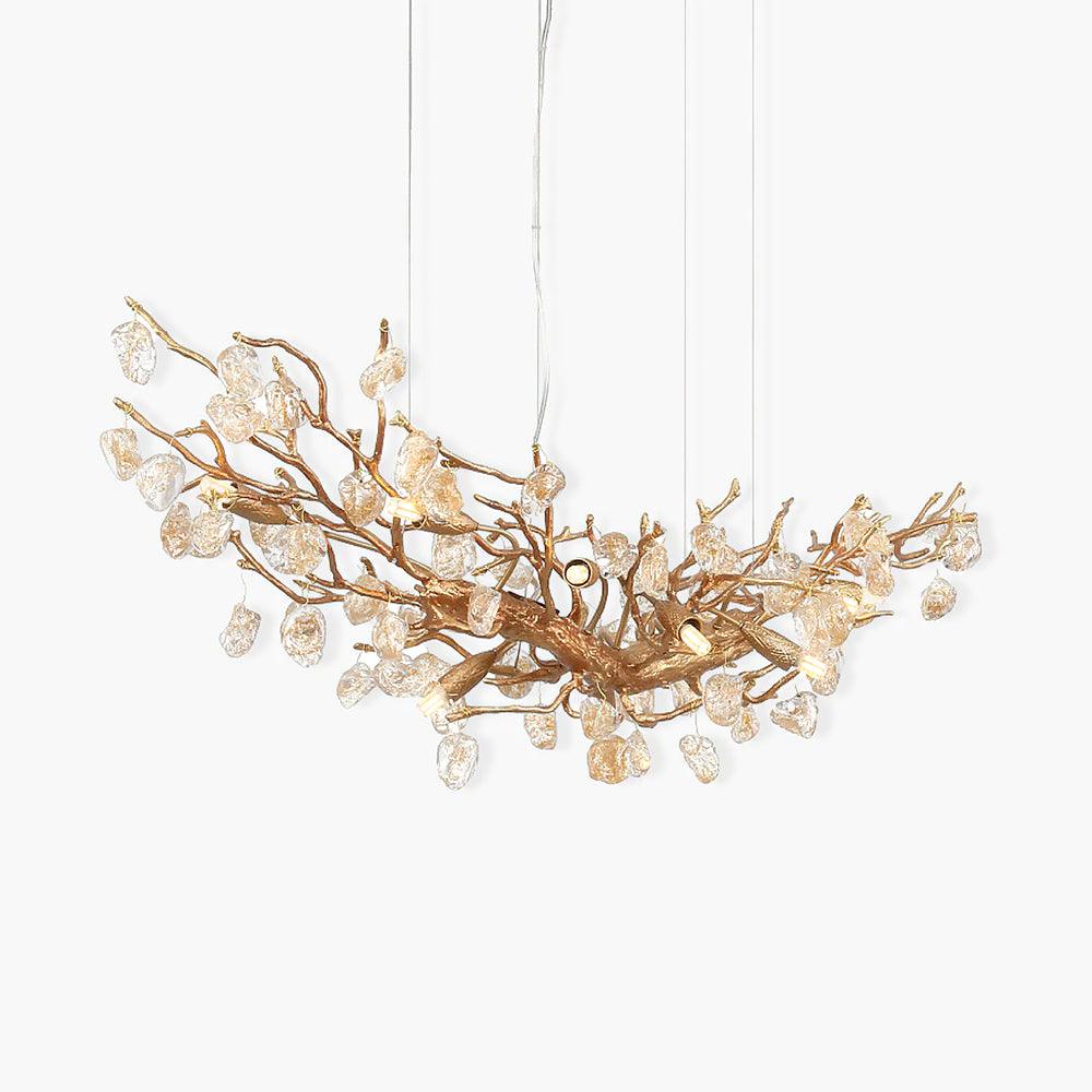 Stone Crystal Brass Chandelier product view