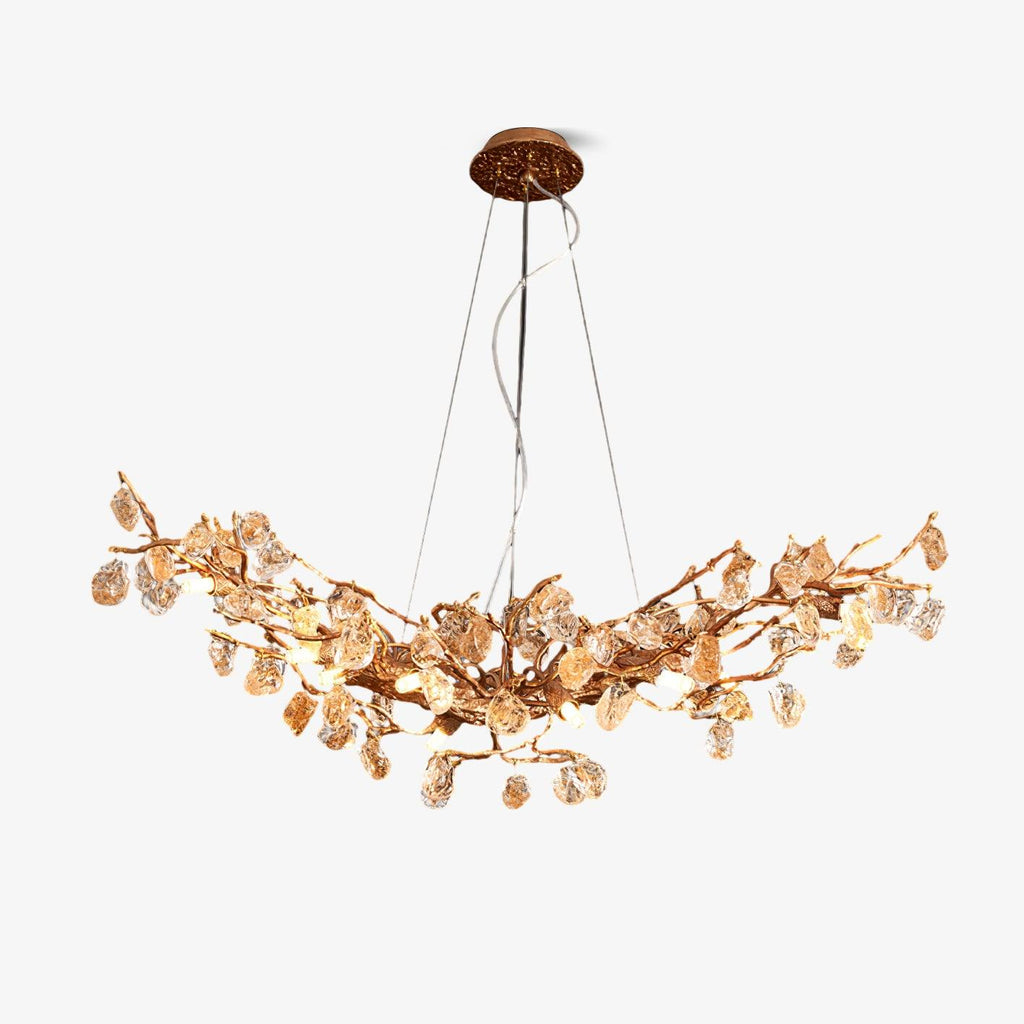 Stone Crystal Brass Chandelier product view