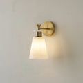 Tapered Alabaster Wall Sconce ∅ 4.7″ x H 9.8″ / Dia 12cm x H 25cm / Antique Copper / Single Wall lamp
