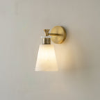 Tapered Alabaster Wall Sconce ∅ 4.7″ x H 9.8″ / Dia 12cm x H 25cm / Antique Copper / Single Wall lamp