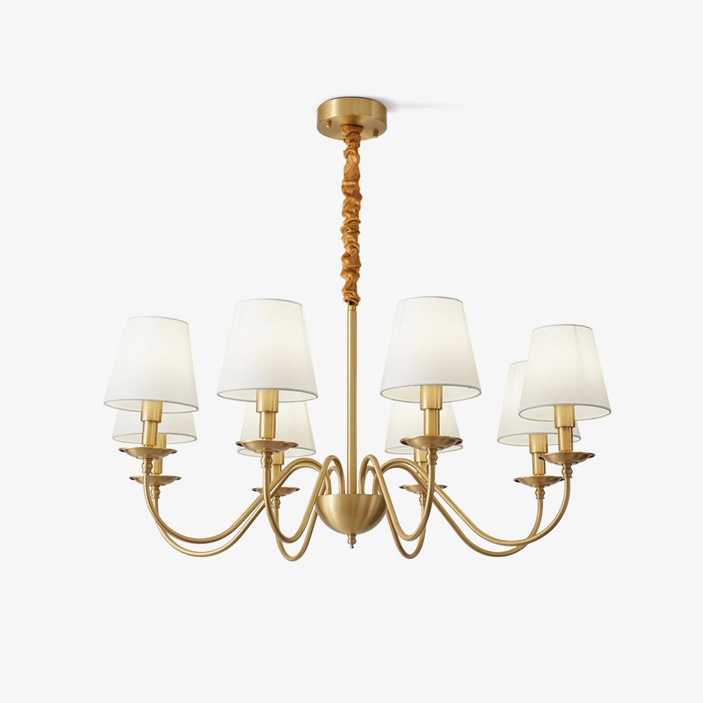 Tapered Fabric Brass Chandelier product view