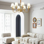 Tapered Fabric Brass Chandelier product view