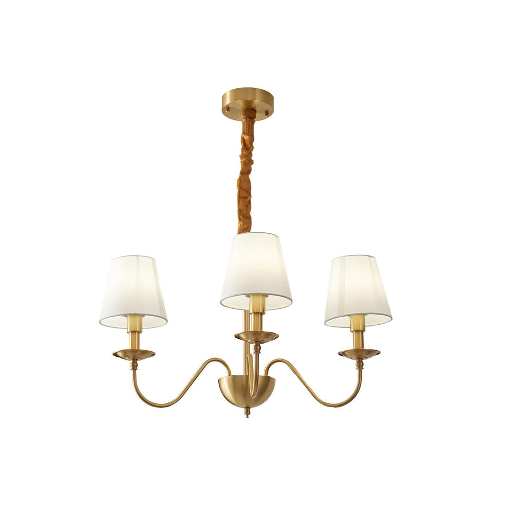 Tapered Fabric Brass Chandelier product view