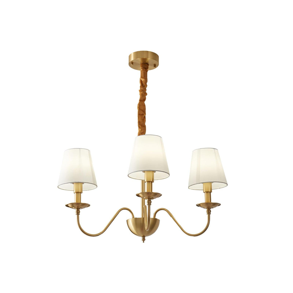 Tapered Fabric Brass Chandelier product view