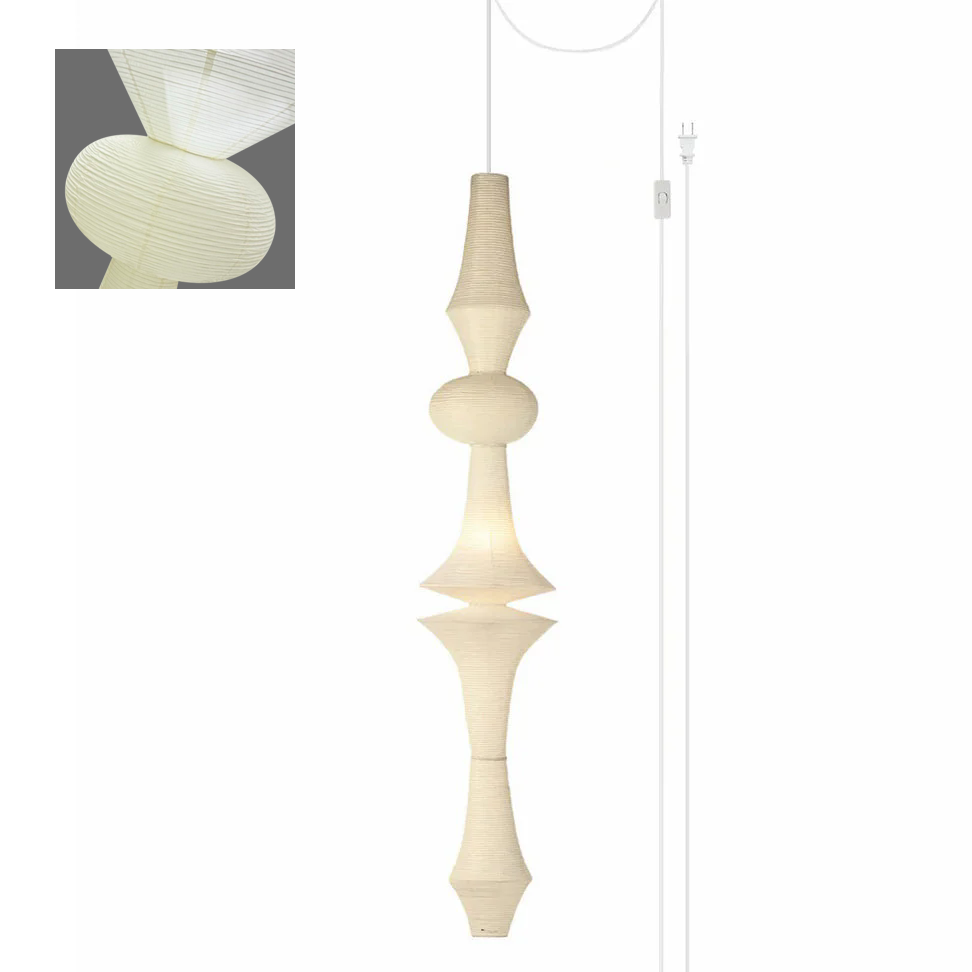 Washi Paper E Pendant Swag Light