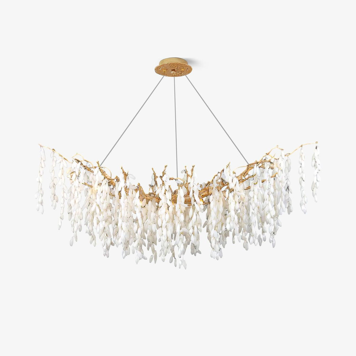 White Jade Branch Brass Chandelier product view