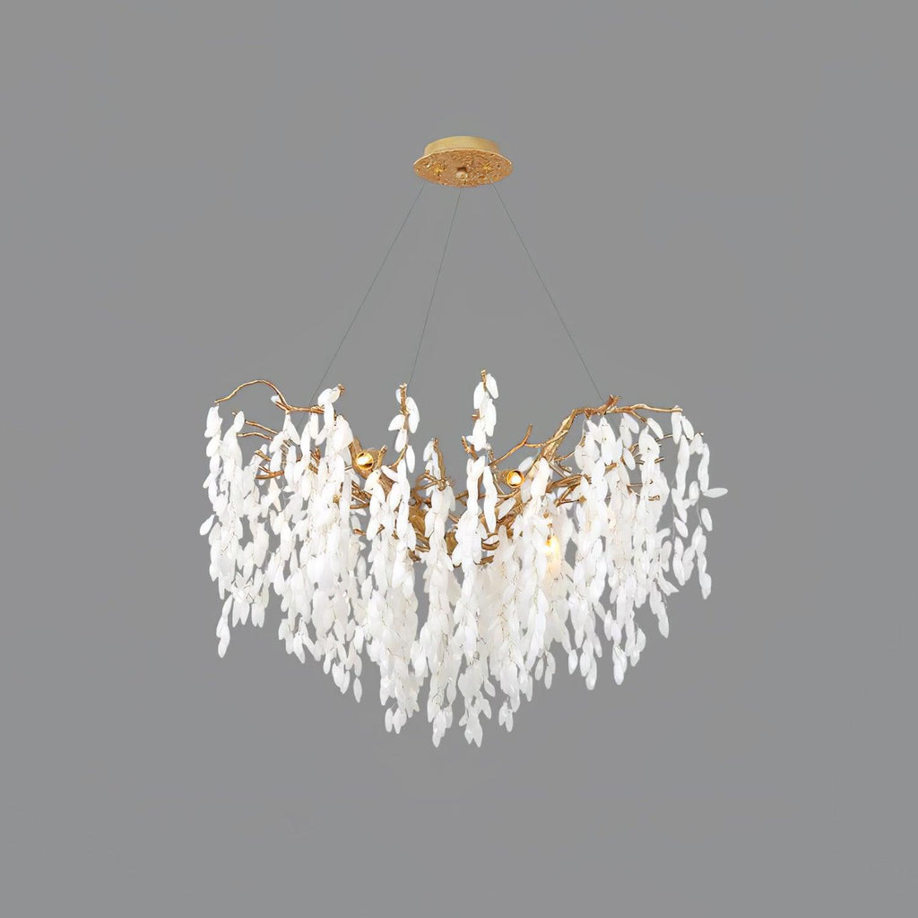 White Jade Branch Brass Chandelier product view