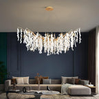 White Jade Branch Brass Chandelier product view