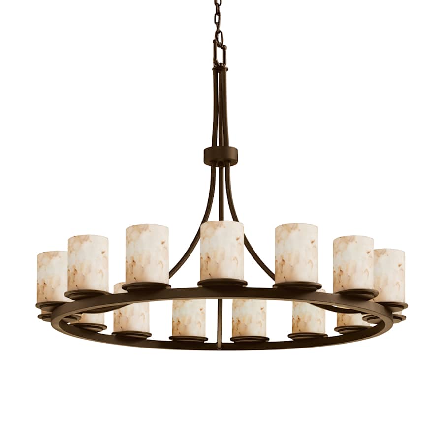 Justice Design Group Alabaster Rocks 42" Wide Ring Chandelier product view